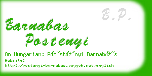 barnabas postenyi business card